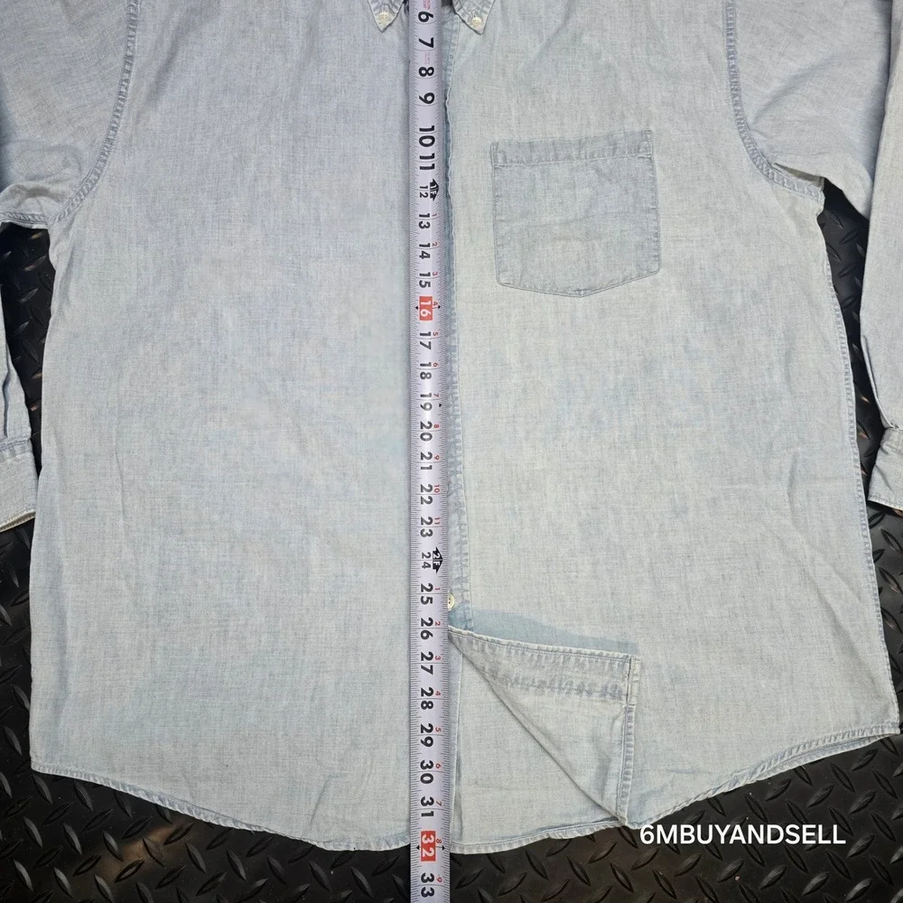 Banana Republic Vintage Adventure Outfitters Cotton Shirt XL Light‎ Blue 7140313